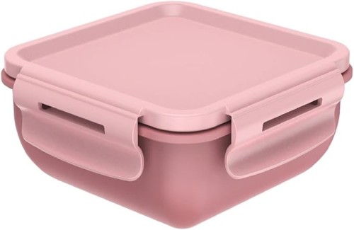 Ou Hermetic Square Lunch Box Bicolor Pink Rose