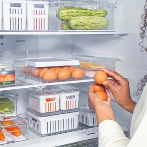 Ou Roll Clear Fresh Egg Dispenser 21 Unid. White