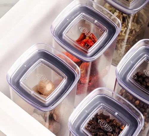 Ou Hermetic Canister Block Set 6 Pieces (0,150L / 0,340L) Natural