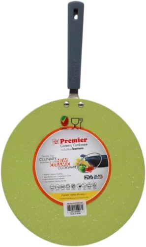 Premier Ceramic Tawa Concave 28cm | Induction Base for Even Cooking | Non-Stick,...