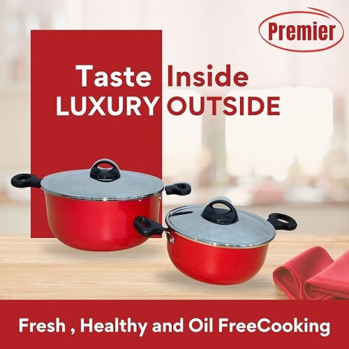 Premier 7Pcs Complete Cookware Set - Non Stick Stainless Steel - Heat Resistant...