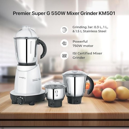 Premier Super G Mixer Grinder KM 501, 550W, 3 Jars