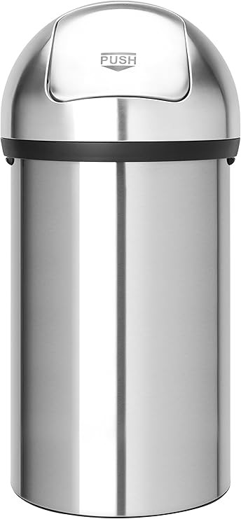 Brabantia Push Bin, 60 litre - Matt Steel