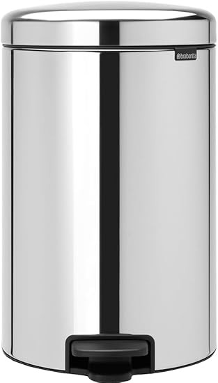 Brabantia NewIcon Pedal Bin, 20 litre, Soft Closing, Plastic Inner Bucket - Bril...