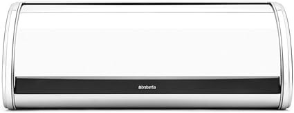 Brabantia Roll Top Bread Bin, Regular - Brilliant Steel