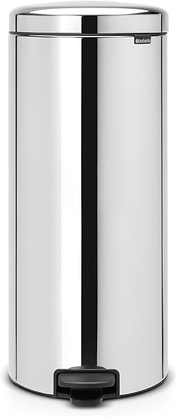 Brabantia NewIcon Pedal Bin, 30 litre, Soft Closing, Metal Inner Bucket - Brilli...