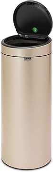 Brabantia Touch Bin New, 30L, Plastic Inner Bucket - Metallic Gold