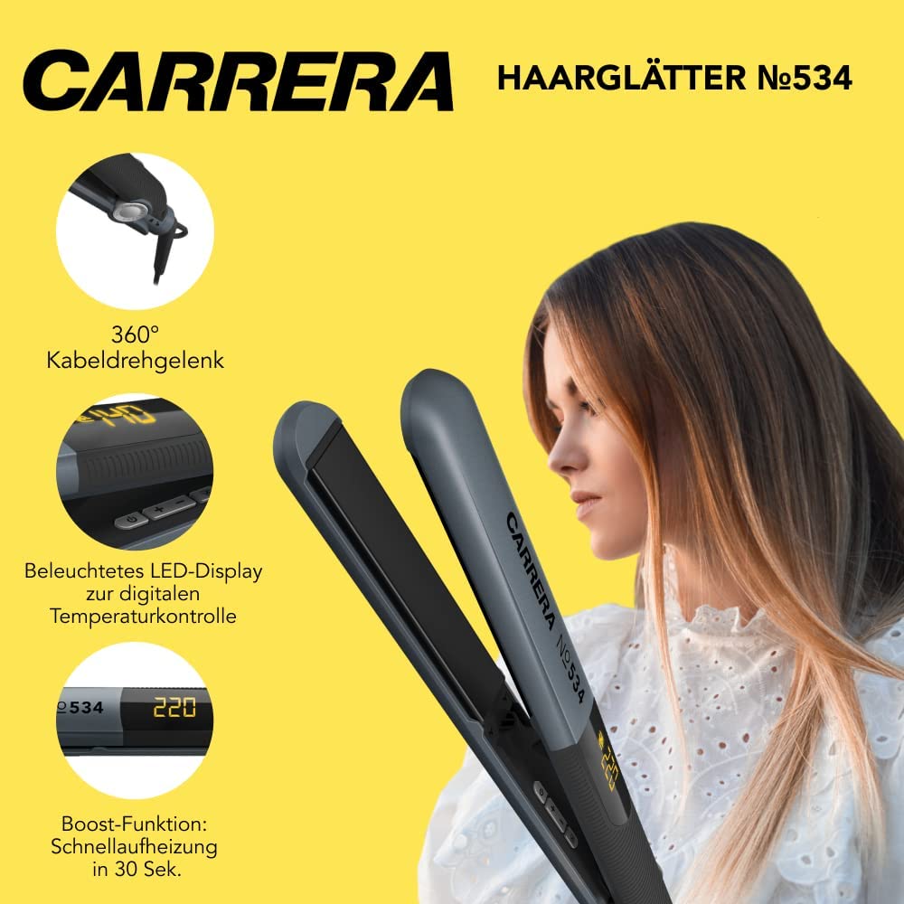 CARRERA hair straightener No 534 | Ionic technology ceramic coating Temperature