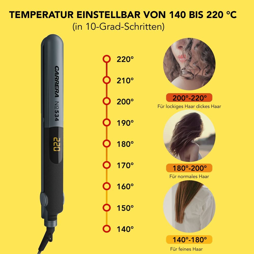 CARRERA hair straightener No 534 | Ionic technology ceramic coating Temperature