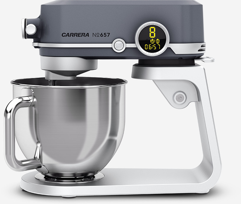 CARRERA Stand Mixer №657, Stainless Steel Quiet Food Processor with 8 Speed