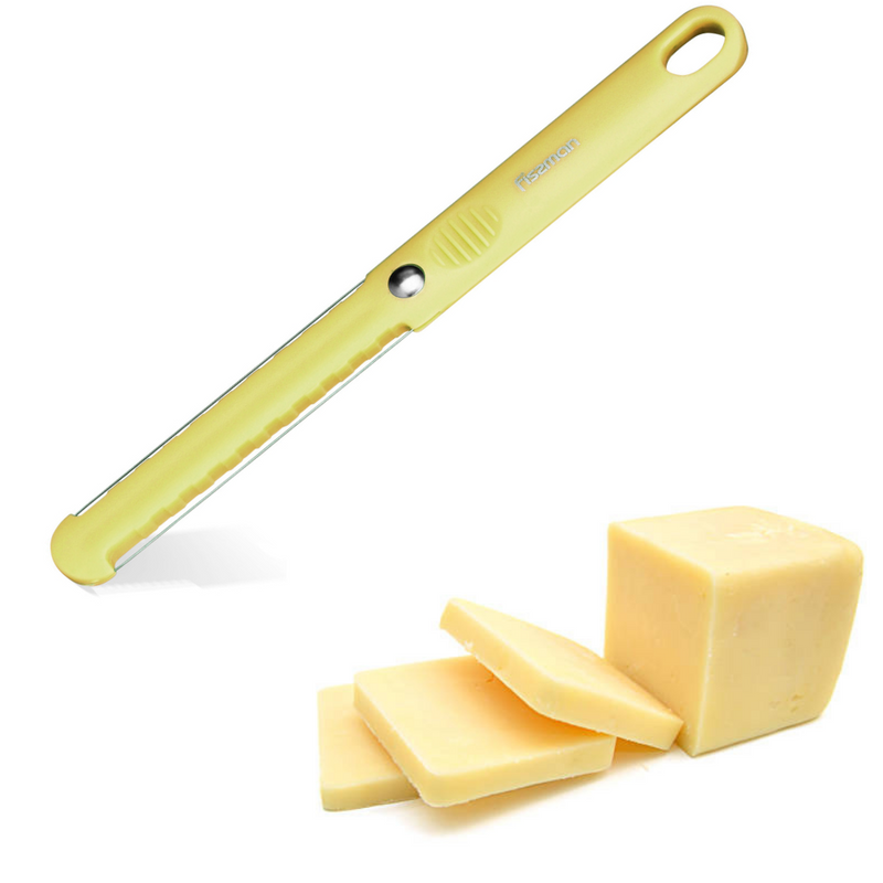 Fissman Cheese And Butter Slicer With Stainless Steel And Food Grade Plastic Yel