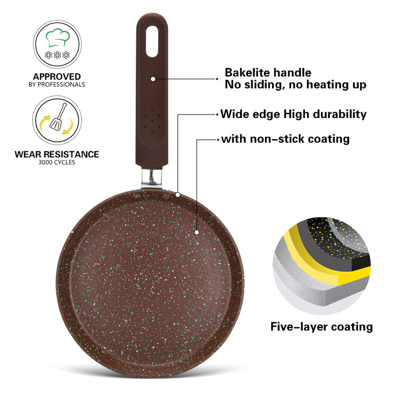 Fissman Crepe Pan Mosses Stone 18cm (Aluminum With Non-Stick Coating)