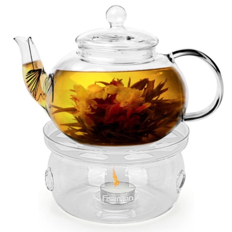 Fissman Warmer For Tea Pot 15x8cm With Candle (Heat Resistant Glass)