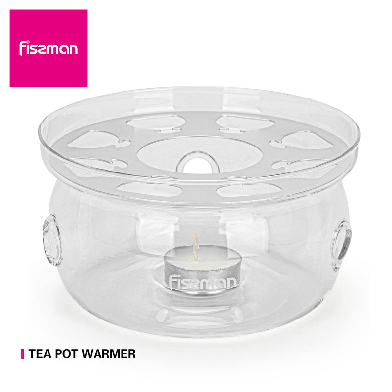 Fissman Warmer For Tea Pot 15x8cm With Candle (Heat Resistant Glass)