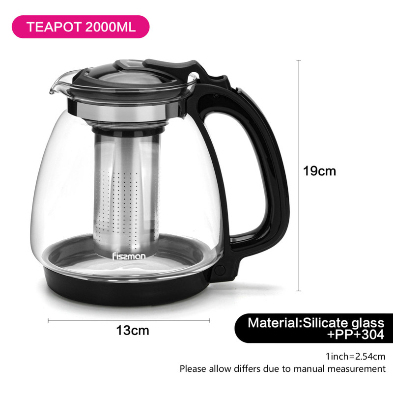 Fissman Tea Pot 1350ml With Filter (Glass)