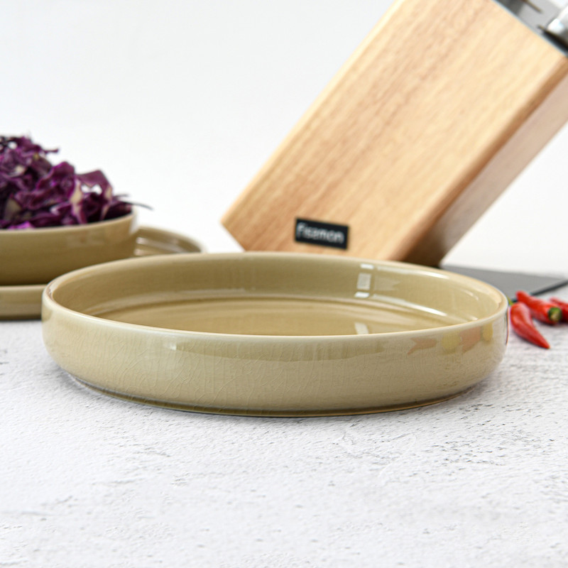 Fissman Plate 22x22x3.6cm Beige Crackle (Ceramic)