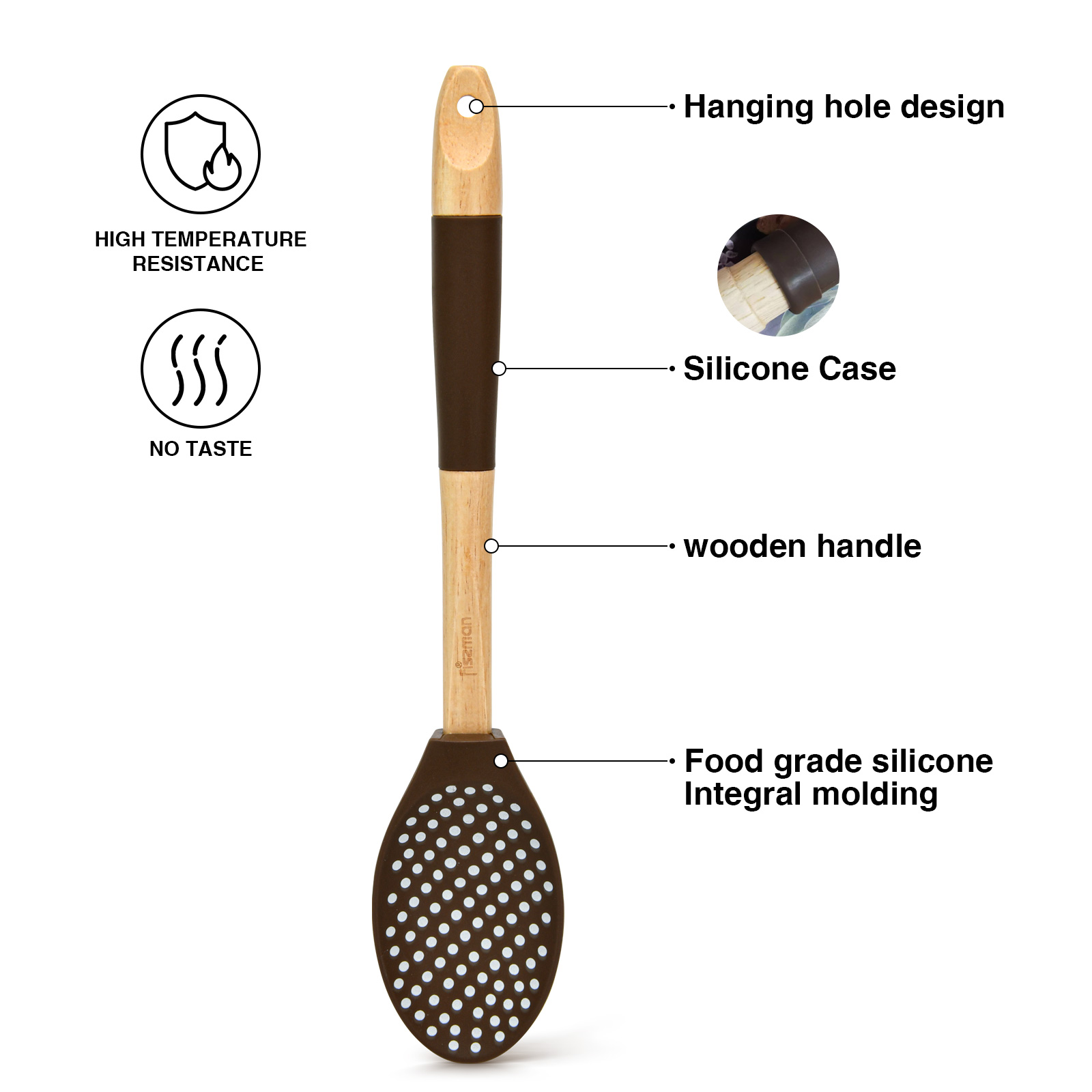 Fissman Serving Spoon Chefs Tools 31.5cm Chocolate (Silicone)