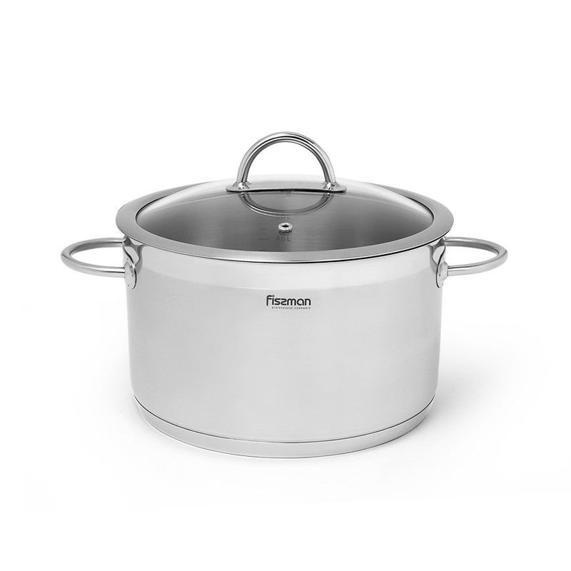 Fissman Benjamin Casserole With Glass Lid 24x14cm/6.3LTR (Stainless Steel)