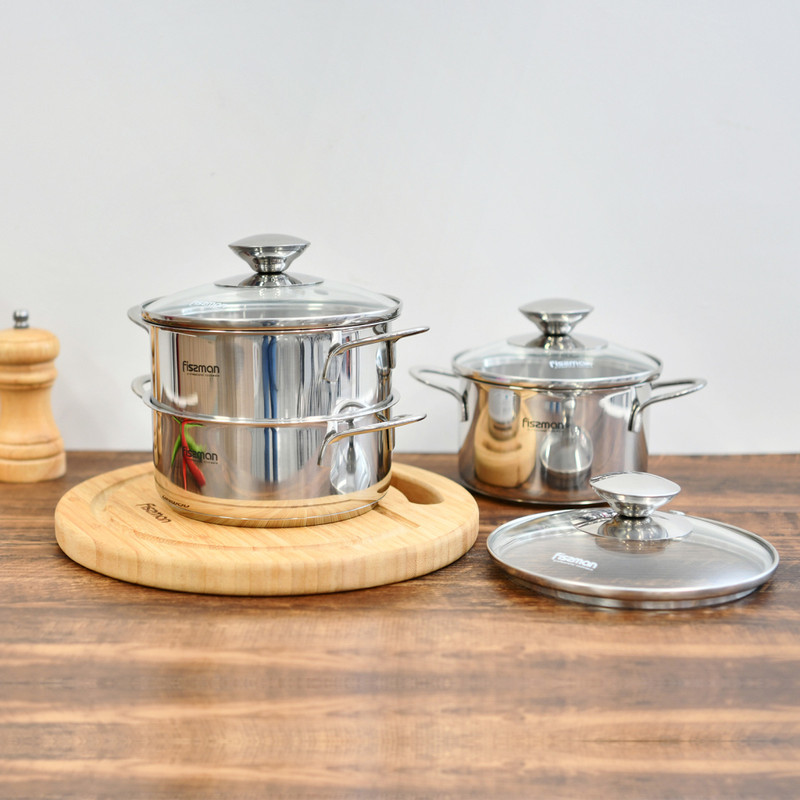 Fissman  Saucepot With Glass Lid 14x6.0cm/0.9LTR (Stainless Steel)