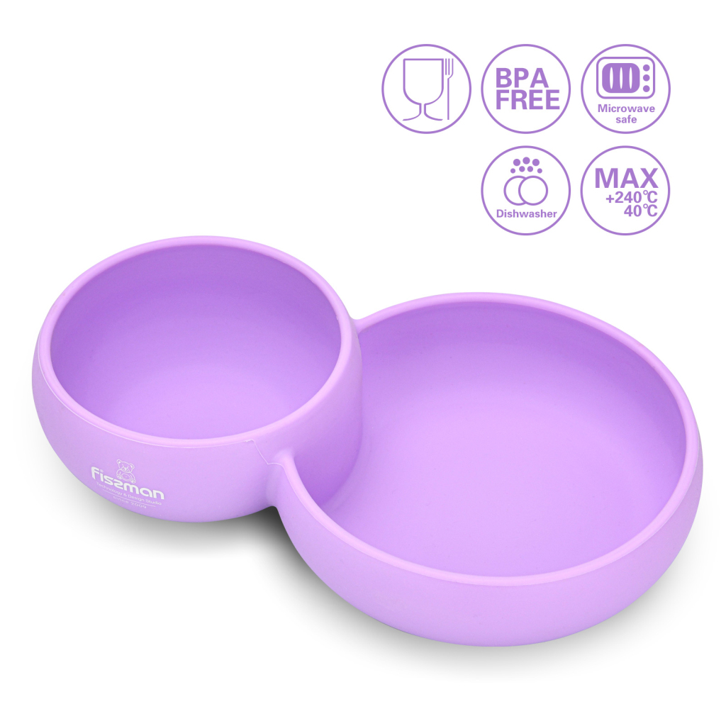 Fissman Deep Bowl With Divided Two Sides Purple 580ml