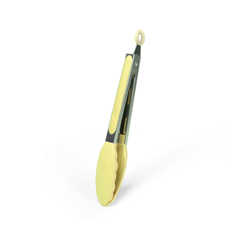 Fissman Silicone Kitchen Tong with Stainless Steel Handle Yellow