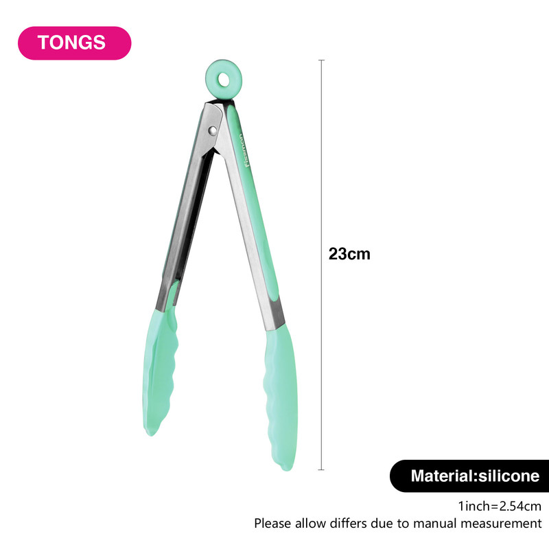 Fissman Kitchen Tongs With Handle Mint Green/Grey 23cm