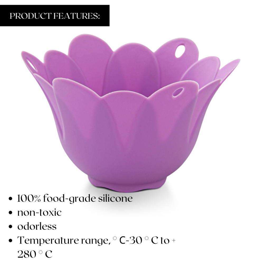 Fissman 4-Piece Flower Bowl Molder For Egg Poacher Set Multicolour 10x6.5cm