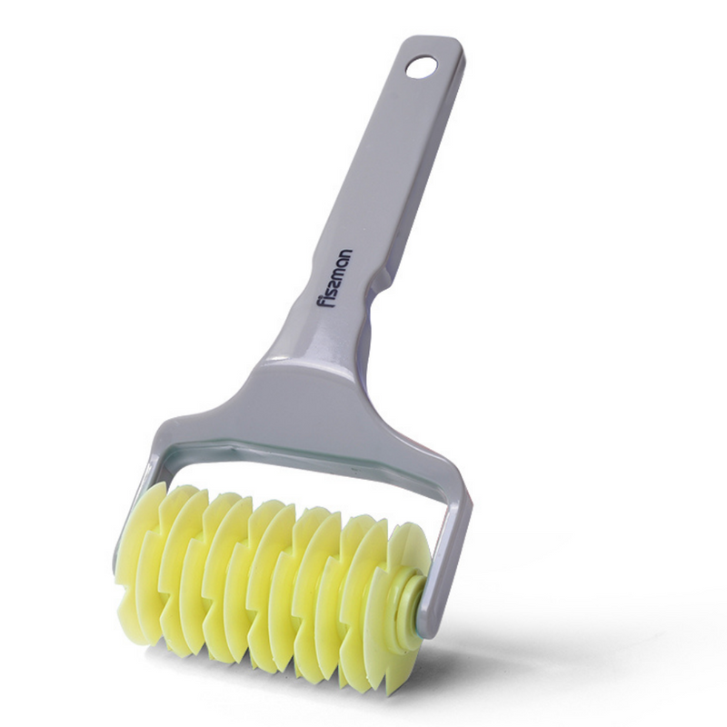 Fissman Plastic Lattice Roller with Comfortable Grip Yellow 9.7cm
