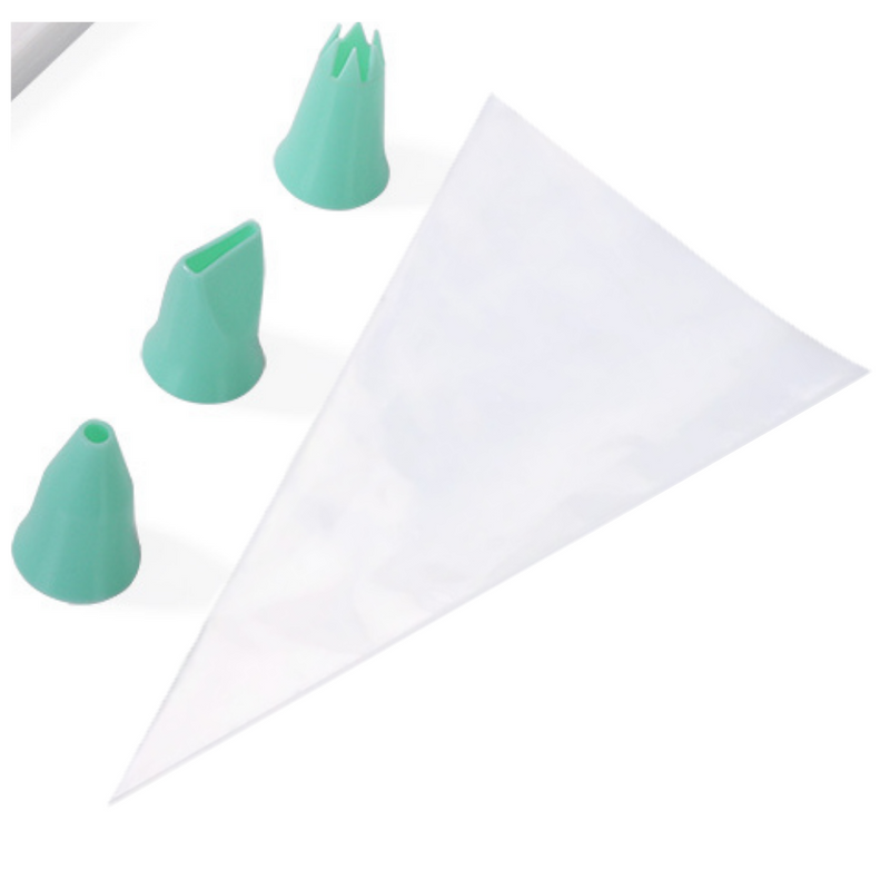 Fissman 50-Piece Dispossable Pipping Bags With 3 Tips Couplers Blue 35cm