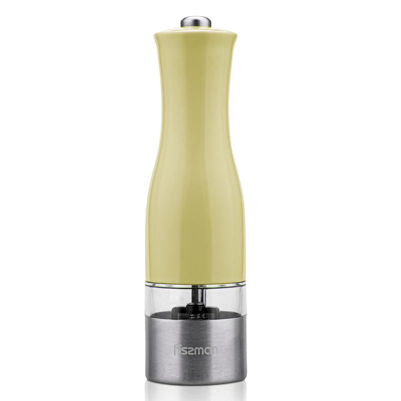 Fissman Salt And Pepper Grinder 20cm Electric With Light Yellow