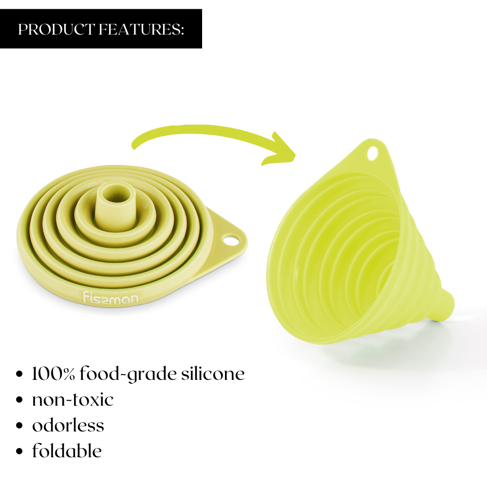 Fissman Foldable Silicone Funnel Yellow 9cm