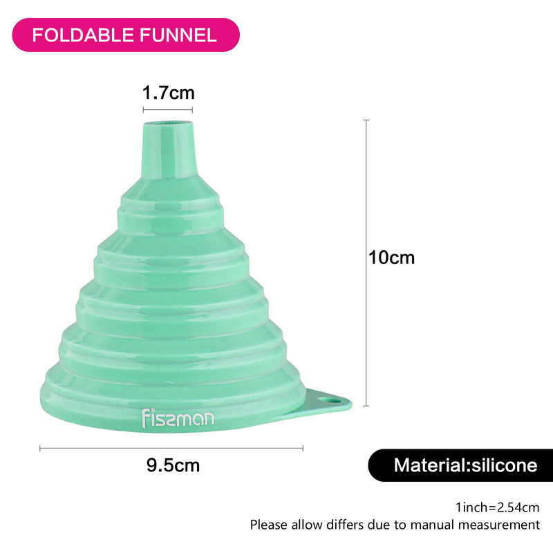 Fissman Foldable Silicone Funnel Green 9cm