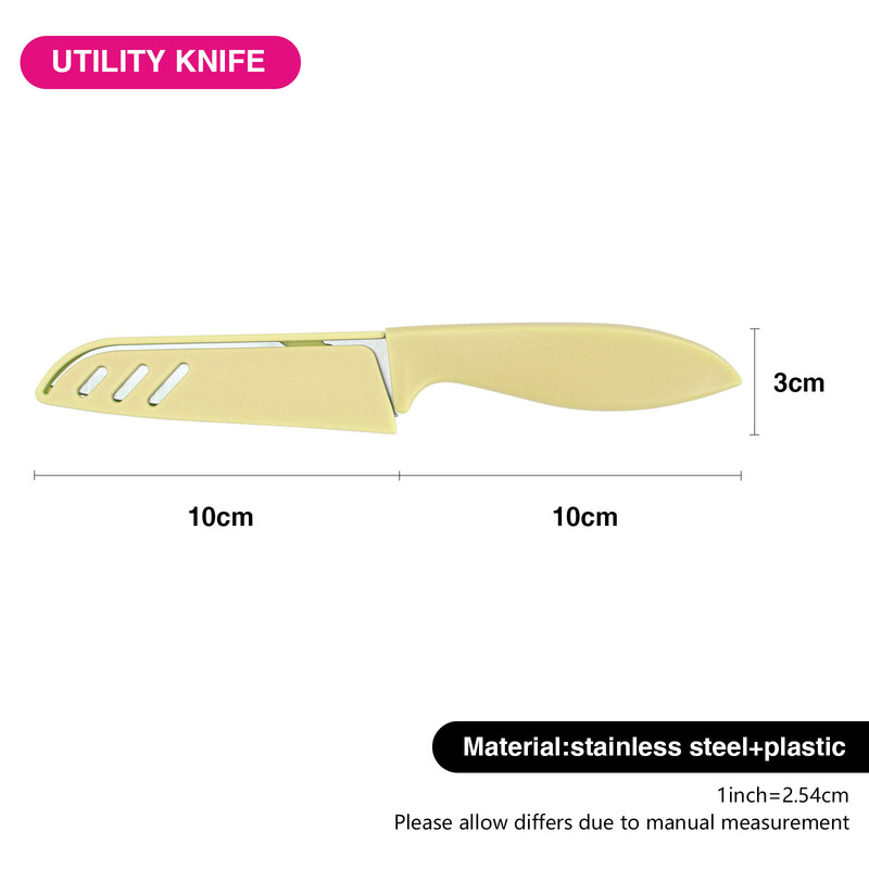 Fissman Utility Vegetable And Fruit Knife With Sheath  Yellow