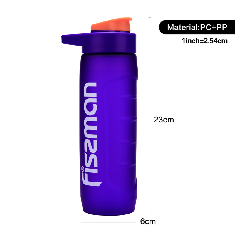 Fissman Plastic Water Bottle 600ml/23cm Blue