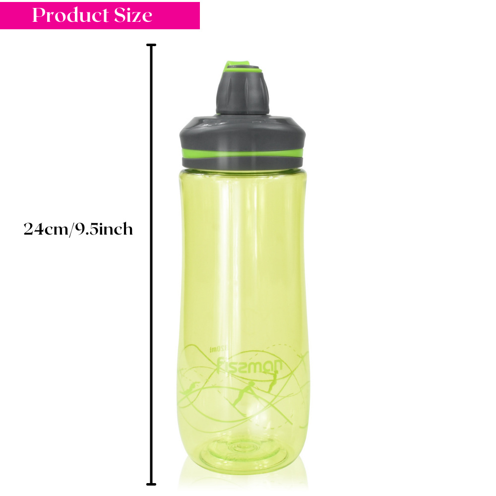 Fissman Sports/ Gym Water Bottle With Leakproof Green/Black 820ml