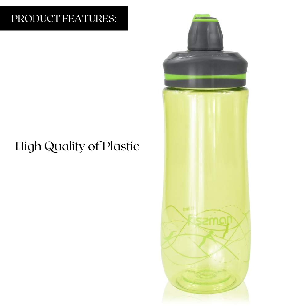 Fissman Sports/ Gym Water Bottle With Leakproof Green/Black 820ml