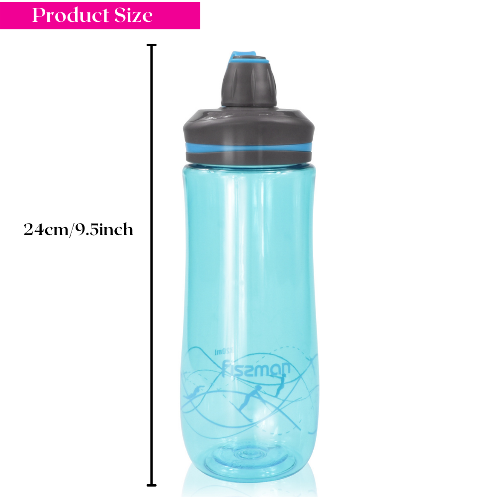 Fissman Sports/ Gym Water Bottle With Leakproof Blue/Black 820ml