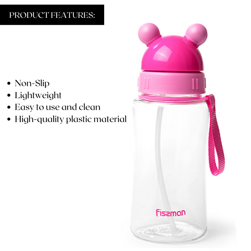 Fissman Plastic Water Bottle Pink/Clear