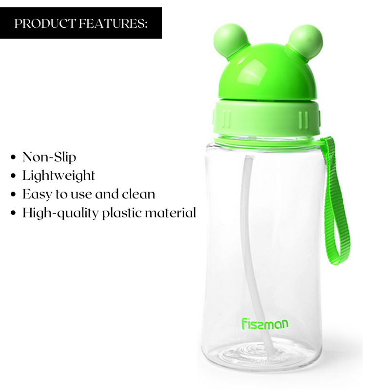 Fissman Plastic Water Bottle Green 370ml