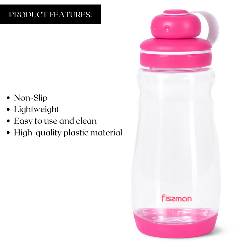 Fissman Plastic Water Bottle Pink 500ml