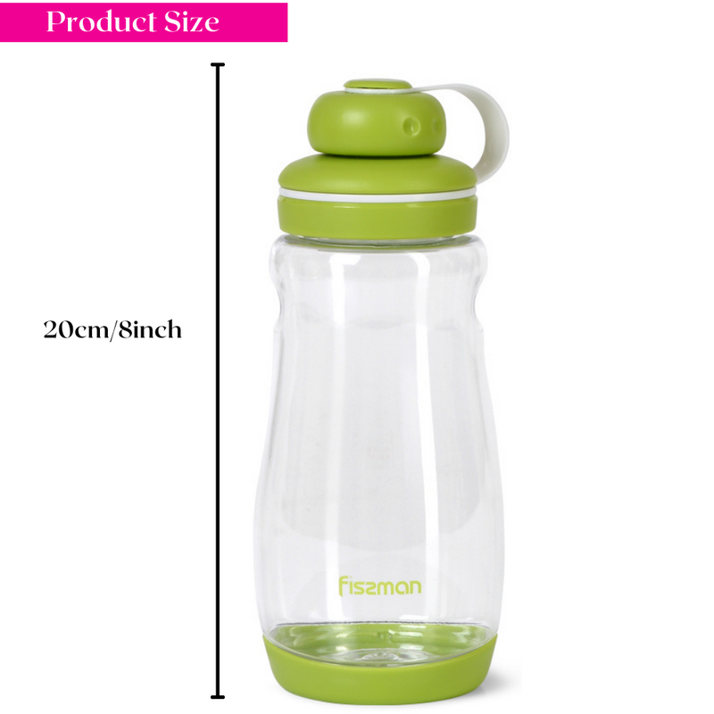Fissman Plastic Water Bottle Green/Clear