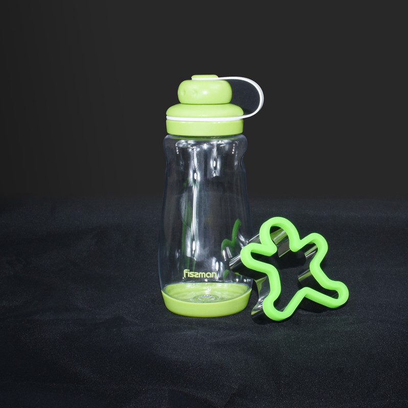 Fissman Plastic Water Bottle Green/Clear