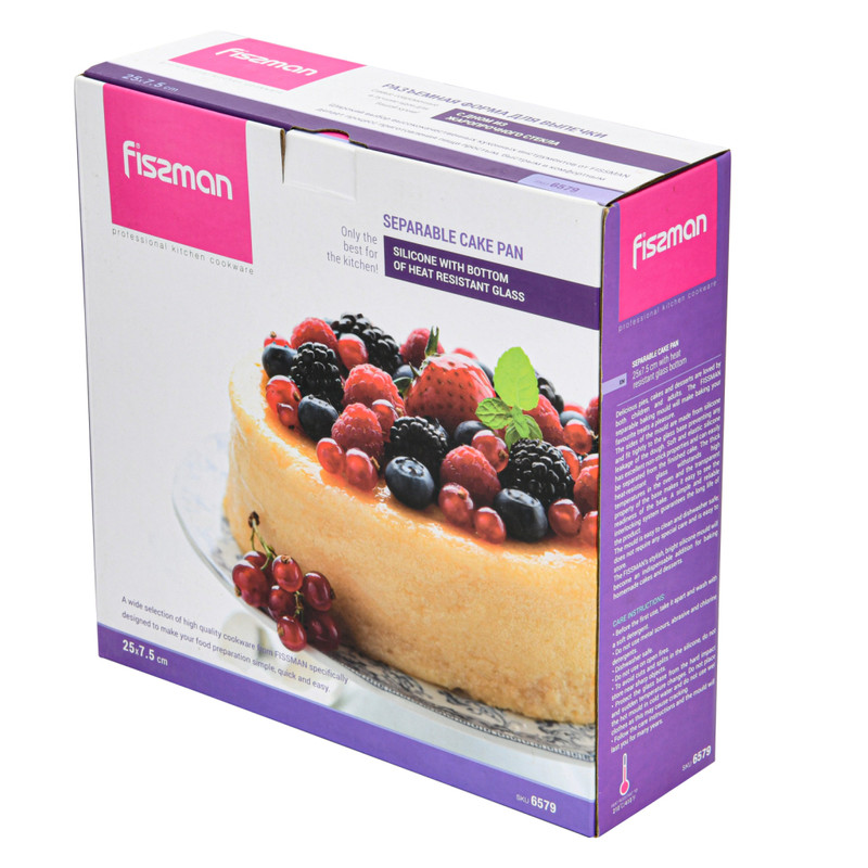 Fissman Cake Pan Bottom of Heat Resistant Glass Separable Purple 25 X 7.5cm