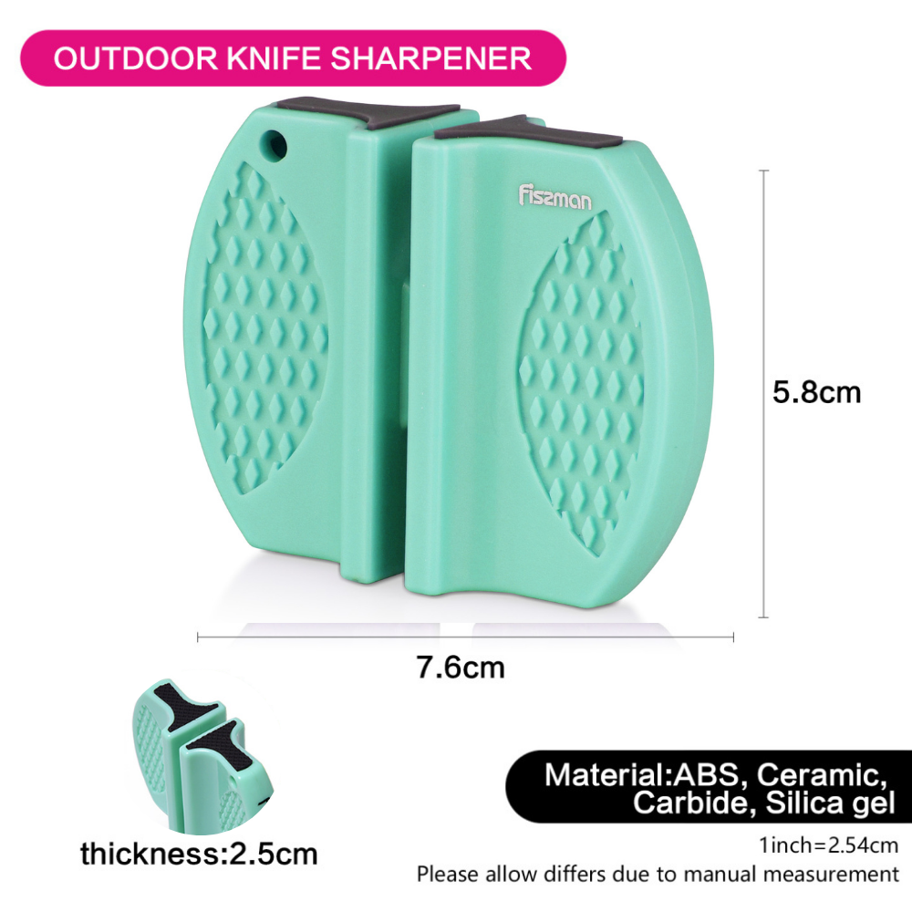 Fissman 2-Step Sharpening Knife Sharpener Mint Green 7.6x5.8x2.5cm