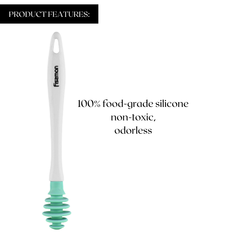 Fissman Honey Server Spoon with Plastic Handle Silicone Green 20cm