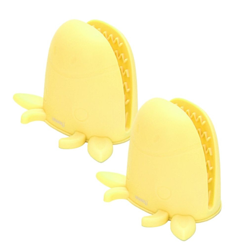 Fissman 2-Piece Pot Holder Cow-Shaped Oven Mitt Yellow 15x10.5x10.5cm