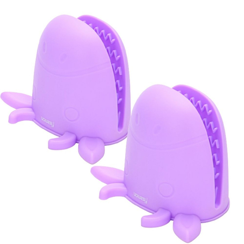 Fissman 2-Piece Pot Holder Cow-Shaped Oven Mitt Purple 15x10.5x10.5cm