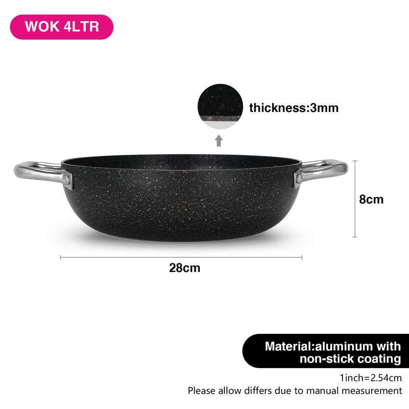 Fissman Wok Promo 28x8cm/4.0LTR Without Lid (Aluminum With Non-Stick Coating)
