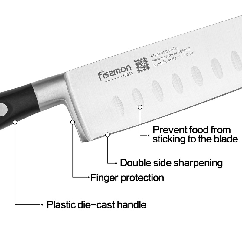 Fissman 7'' Santoku Knife Kitakami (X50crmov15 Steel)