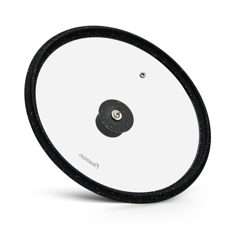 Fissman Lid Arcades 28cm With Black Marble Silicone Rim (Glass)